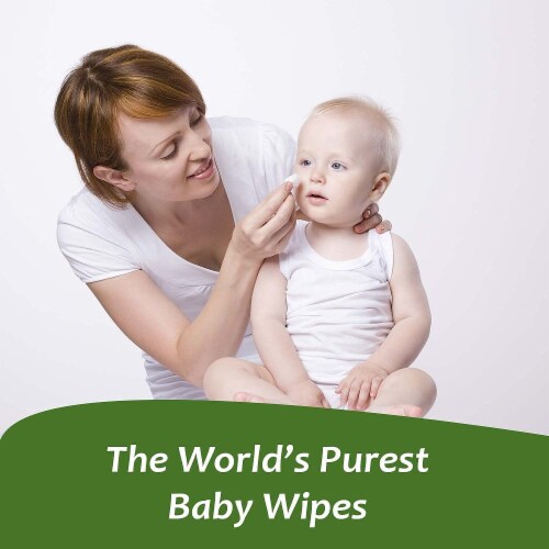 WBM Baby Care Wipes, Natural, Flushable, Unscented & Wet Wipes | Flip-Top Packet | 12 of Pack Perspective: top