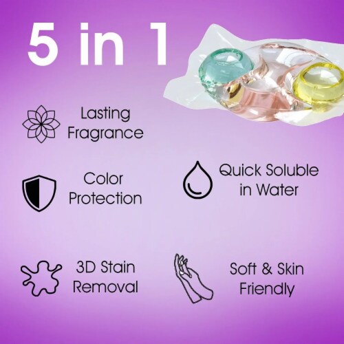 W Home Laundry Pods, Biodegradable Formula, Natural Lavender Scent | Pack of 3/12 Pods Each Perspective: top