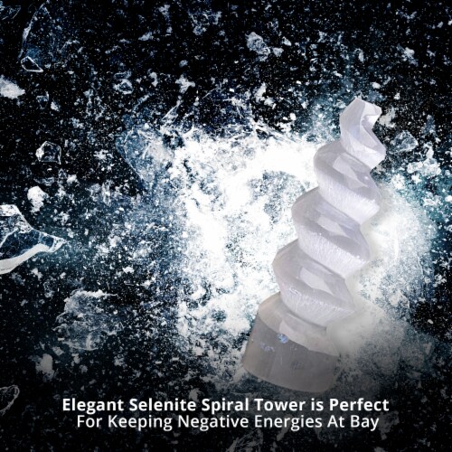 Tower Spiral Medium, Stones & Home Decoration- Healing and Meditation, Spiral-15 cm, White Perspective: top