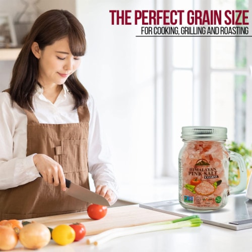 Himalayan Chef Pink Himalayan Salt, Mason Jar, Coarse Grain - 4 PCS Perspective: top