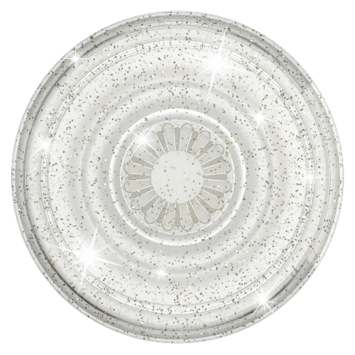 PopSockets Clear Glitter PopGrip - Silver Perspective: top