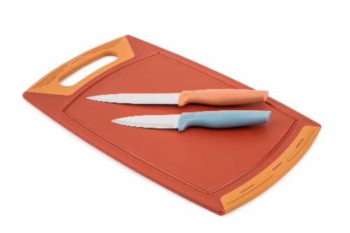 Core Home Cutting Board and Knife Set - Green/Blue, 3 pc - Pick 'n