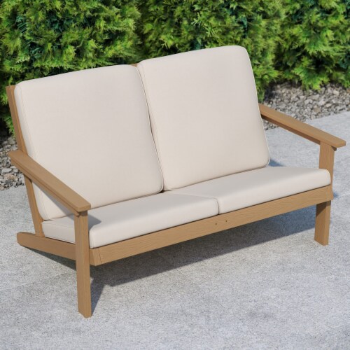 Charlestown All-Weather Poly Resin Wood Adirondack Style Deep Seat Patio Loveseat Perspective: top