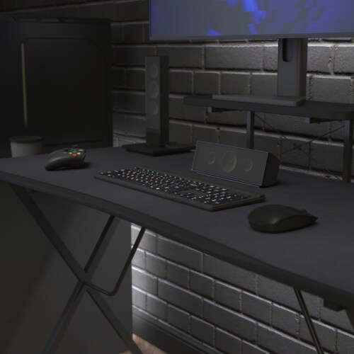 Mallot Black Mega Size Extended Gaming Mouse Pad with Anti-Slip Rubber Base & Micro Weave Perspective: top