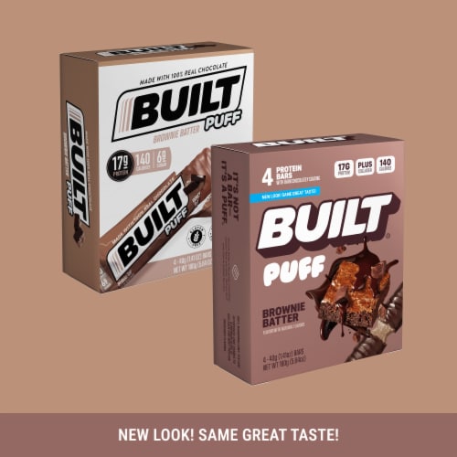 BUILT® Puff Brownie Batter Protein Bars Perspective: top