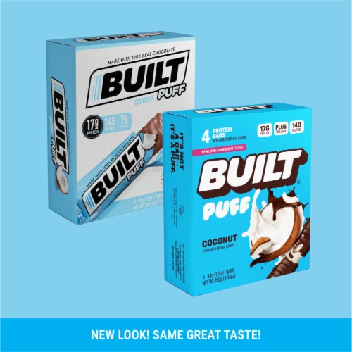 BUILT® Puff Coconut Protein Bars Perspective: top