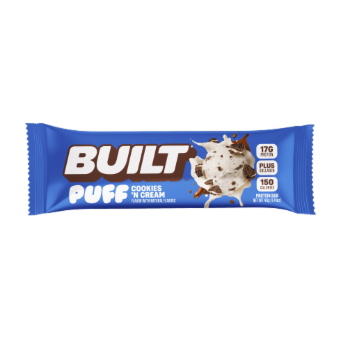 Built™ Puff Cookies 'N Cream Protein Bar Perspective: top