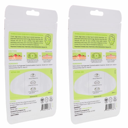 Avarelle Acne Cover Pimple Patch Frontline Essential 8 Oval Patches 2 Pack Perspective: top