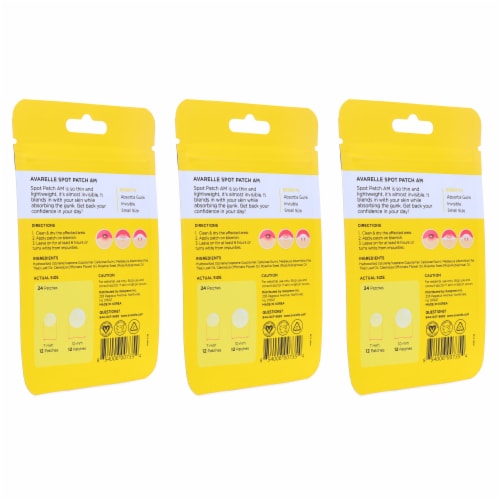 Avarelle Acne Spot Pimple Patch AM 24 Round Patches 3 Pack Perspective: top