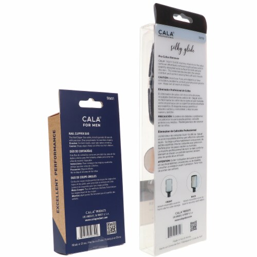 CALA Nail Clipper Duo for Men & Silky Glide Pro Callus Remover Black Combo Pack Perspective: top