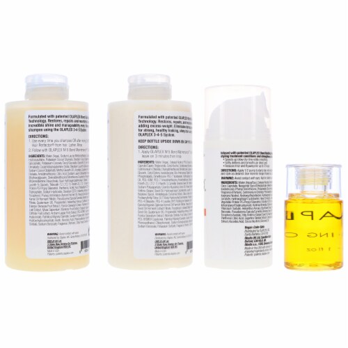 Olaplex No.4 Bond Maintenance Shampoo 8.5 oz, No. 5 Bond Maintenance Conditioner 8.5 oz, No. Perspective: top