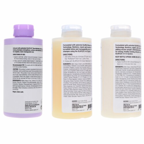 Olaplex No.4p Blonde Enhancer Toning Shampoo 8.5 oz, No.4 Bond Maintenance Shampoo 8.5 oz & N Perspective: top