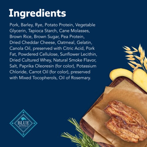 Blue Buffalo Sizzlers Bacon-Style Soft Dog Treats Pork Perspective: top