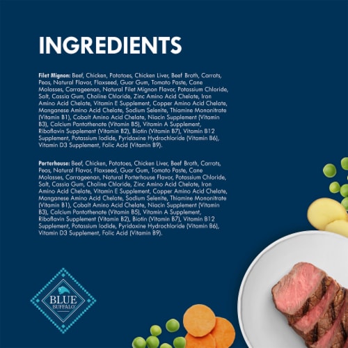 Blue Buffalo Delights Small Breed Natural Paté Wet Dog Food Variety Pack Filet Mignon & Porterhouse Perspective: top