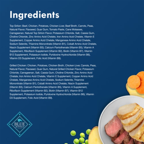 Blue Buffalo Delights Small Breed Paté Wet Dog Food Variety Pack Top Sirloin & Grilled Chicken Perspective: top