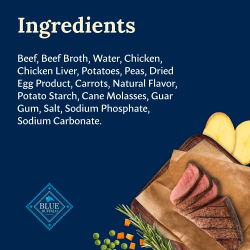 Blue Buffalo Delectables Natural Wet Dog Food Toppers, Hearty Beef Cuts in Gravy, 3-oz Perspective: top