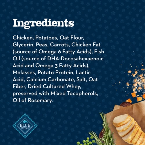 Blue Buffalo Baby BLUE Soft Biscuits Natural Chicken & Carrots Puppy Dog Treats Perspective: top