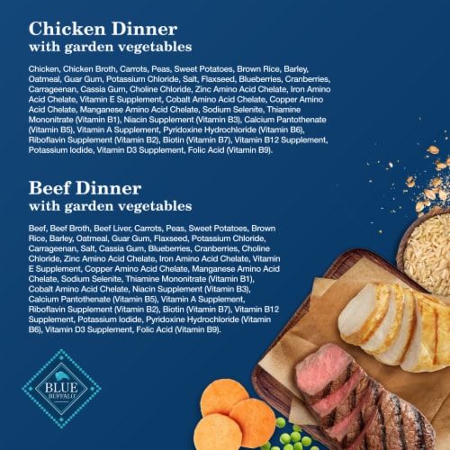 Blue Buffalo Homestyle Natural Adult Wet Dog Food Variety Pack Chicken & Beef Dinner Perspective: top