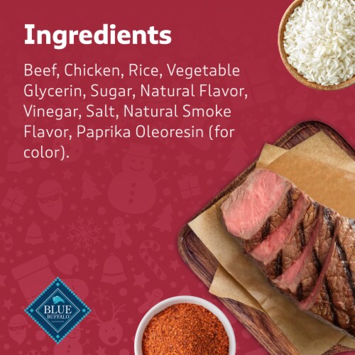 Blue Buffalo Nudges Steak Grillers, Natural Holiday Dog Treats, Real Beef, 5-oz Bag Perspective: top