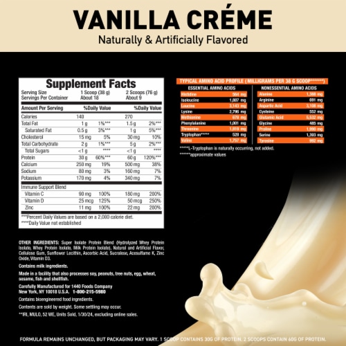 Body Fortress® Super Advanced Isolate Vanilla Protein Powder Perspective: top