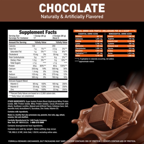Body Fortress® Super Advanced Isolate Chocolate Protein Powder Perspective: top