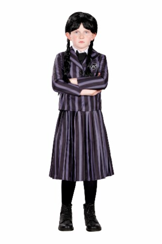 Wednesday Inspired Gothic Girl School Uniform Child Costume | Large Perspective: top