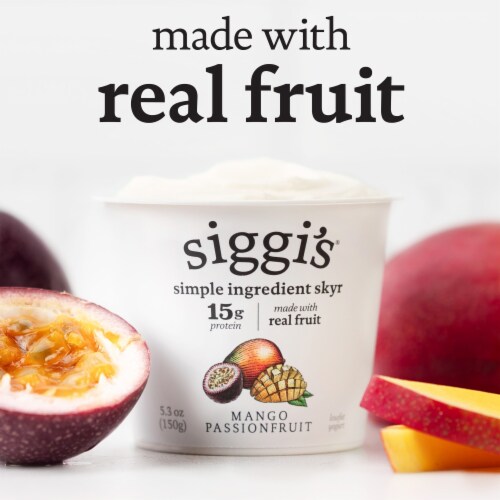 siggi’s Mango Passionfruit Icelandic-Style Lowfat Yogurt, 5.3 oz Perspective: top