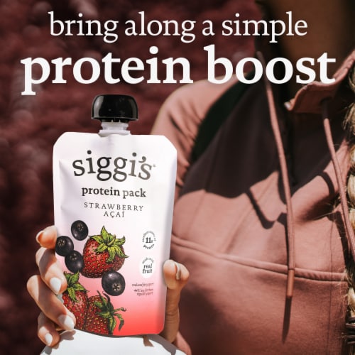 siggi's Reduced Fat Protein Pack, Strawberry Acai Yogurt Pouch Perspective: top
