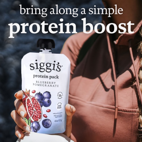 siggi's Reduced Fat Protein Pack, Blueberry Pomegranate, Yogurt Pouch Perspective: top