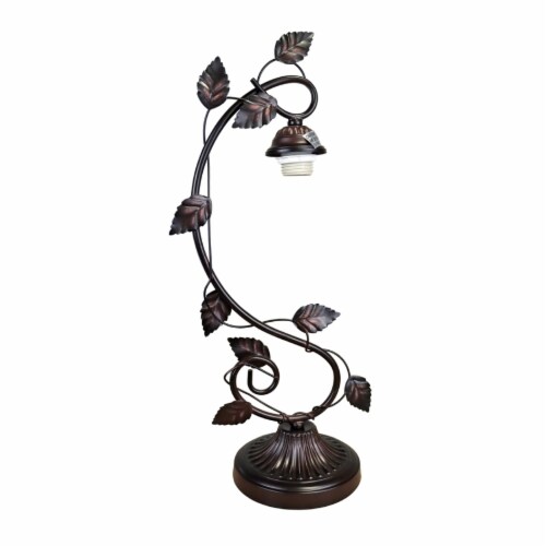 CHLOE Lighting ADIA Victorian Tiffany-Syle Dark Bronze 1 Light Accent Table Lamp 8 Wide Perspective: top