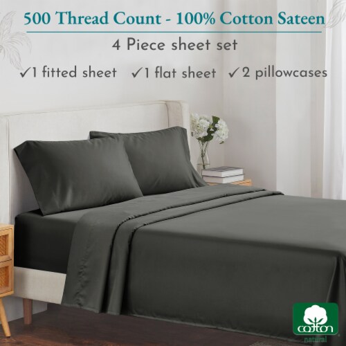 100 Extra Long Staple 500 Thread Count Sateen Weave 4 Piece Set Queen Queen Fred Meyer