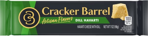 Cracker Barrel Artisan Flavors Dill Havarti Block Cheese Perspective: top