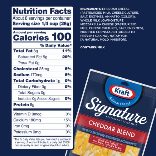 Kraft Signature Restaurant Style Melt Cheddar Blend Cheese 8 oz Perspective: top