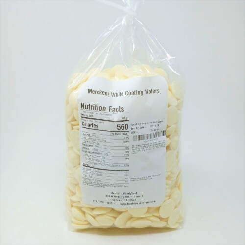 Merckens Coating Wafers Melting Wafers White 5 pounds Perspective: top
