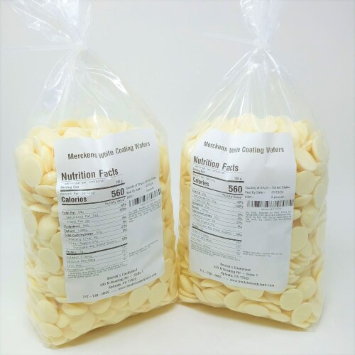Merckens Coating Wafers Melting Wafers White 10 pounds Perspective: top