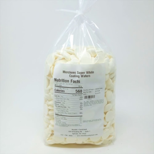 Merckens Coating Wafers Melting Wafers Super White 5 pounds Perspective: top