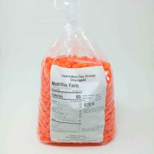 Mini Orange Jawbreakers unwrapped 5 pounds bulk orange jawbreakers Perspective: top