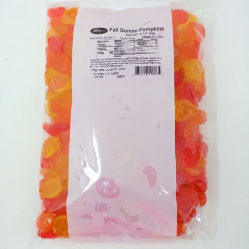 Gummy Pumpkins 5 Pound Package 300 pieces of candy | Jack O Lantern Fall Autumn Candies Perspective: top