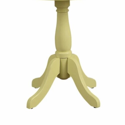 ACME Alger Wood Round End Table in Light Yellow Perspective: top