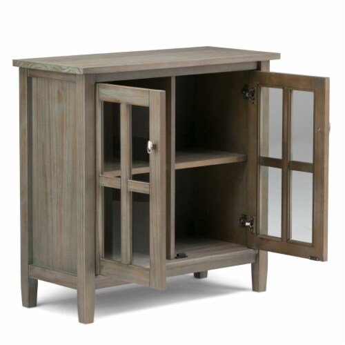 Simpli Home Warm Shaker Solid Wood Storage Cabinet - Tobacco Brown Perspective: top