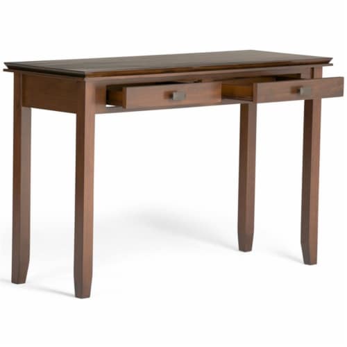 Simpli Home Artisan Wood 46  Transitional Console Sofa Table in Russet Brown Perspective: top