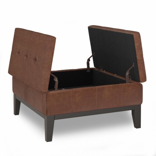 Distressed brown ottoman discount