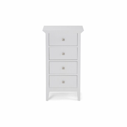 Simpli Home Acadian 32.1  H x 18.1  W Four Drawer Floor Bath Cabinet in Pure White Perspective: top