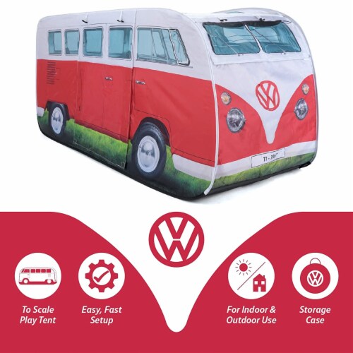 Virus campingvogn Foran VW Licensed Range Kids Pop Up Camper Van Play Tent with Carry Bag, Titan  Red, 1 Piece - King Soopers