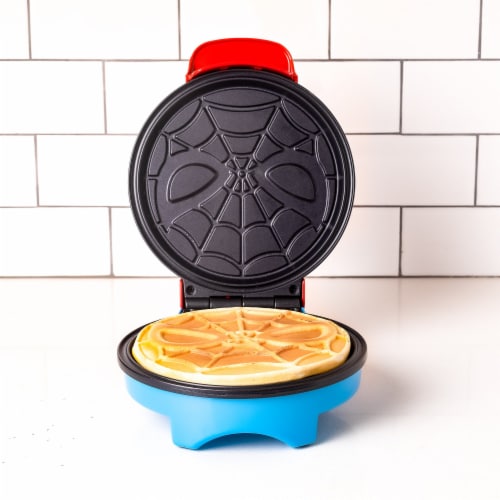 Uncanny Brands Marvel Spider-Man Waffle Maker -Spidey's Mask on Your Waffles- Waffle Iron Perspective: top