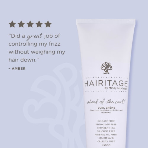 Hairitage Vegan Hydrating Curl Defining Crème With Jojoba Oil For Hair Styling + Frizz Control Perspective: top