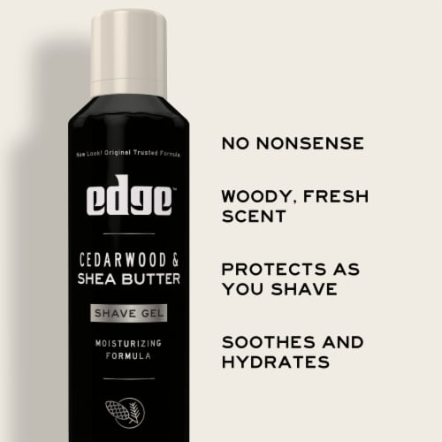 Edge Cedarwood & Shea Butter Shave Gel for Men Moisturizes & Protects Skin Perspective: top