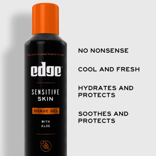 Edge Sensitive Skin Shave Gel for Men with Aloe & Lubricants to Moisturize & Protect Skin Twin Pack Perspective: top