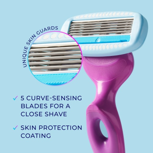 Schick Hydro Silk 5-Blade Razor + 2 Refills for Women Moisturizing with Shea Butter Perspective: top