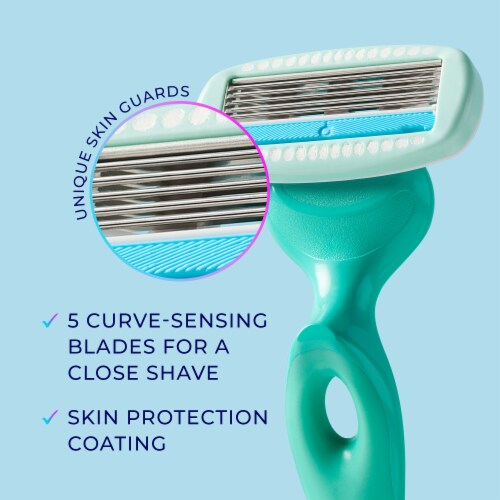 Schick Hydro Silk 5-Blade Razor Refills for Women Sensitive Skin Hypoallergenic Serum with Aloe Perspective: top